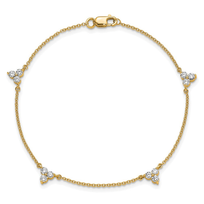 Shop Stylish 14K Gold Multi-Station Diamond Bracelet - 7 Inch Length, Affordable!-4