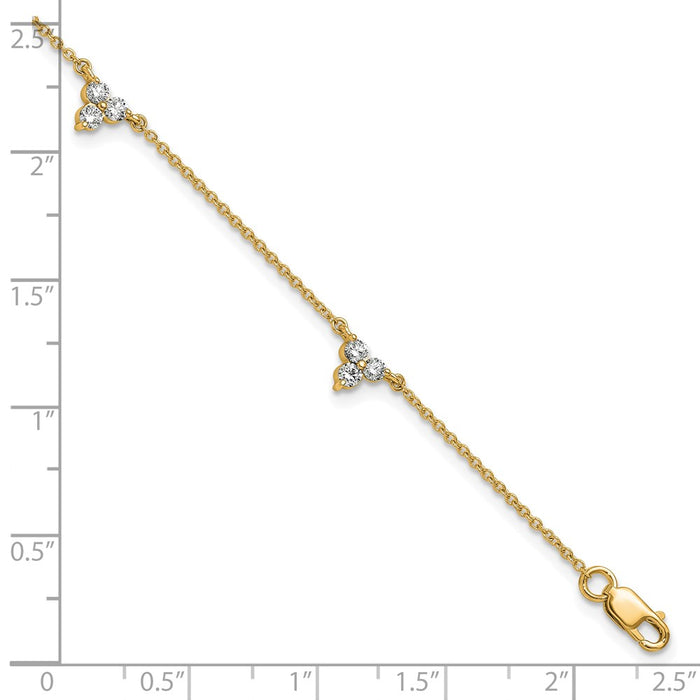 Shop Stylish 14K Gold Multi-Station Diamond Bracelet - 7 Inch Length, Affordable!-5