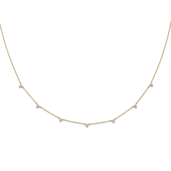Buy 14K Gold Multi-Station Diamond Necklace - 16 Inches, Stylish Luxury!-2