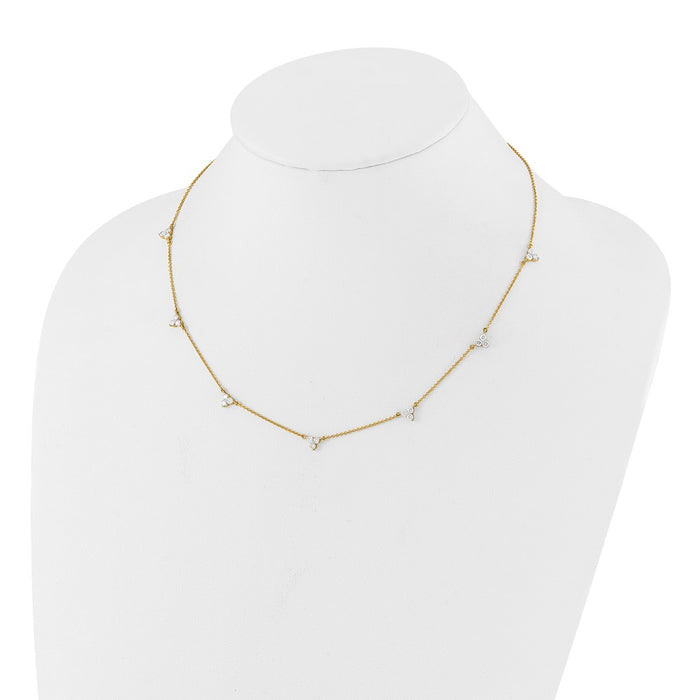 Buy 14K Gold Multi-Station Diamond Necklace - 16 Inches, Stylish Luxury!-3