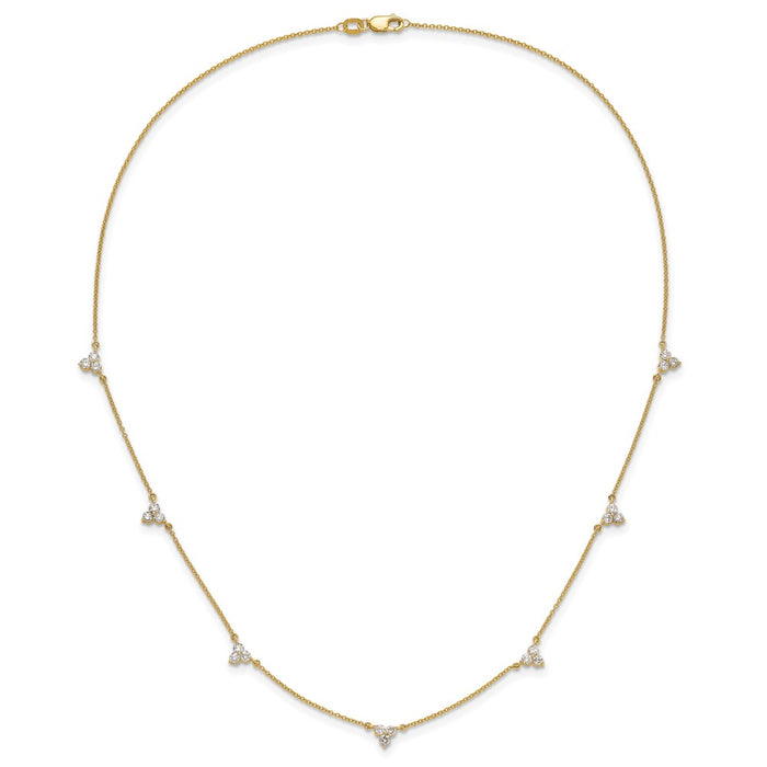 Buy 14K Gold Multi-Station Diamond Necklace - 16 Inches, Stylish Luxury!-4