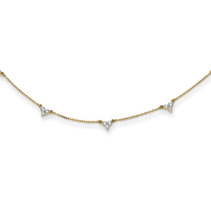 Buy 14K Gold Multi-Station Diamond Necklace - 16 Inches, Stylish Luxury!-1