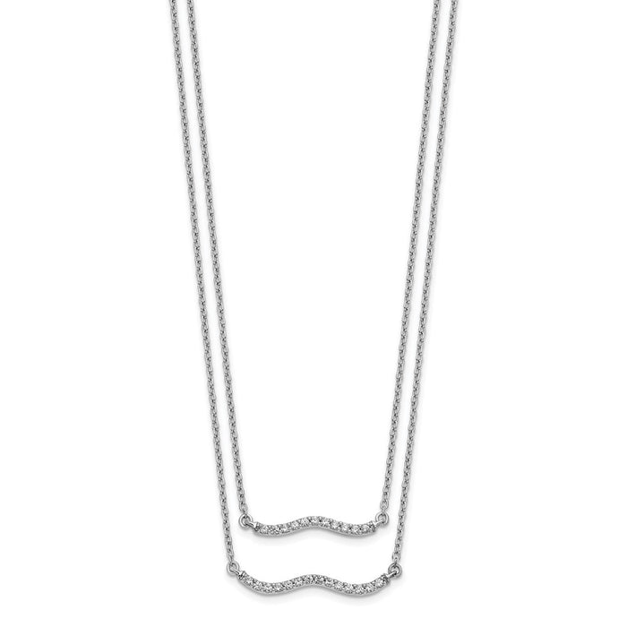 High-Quality 14K White Gold Diamond Necklace - 18 Inches, Stylish Value!-2