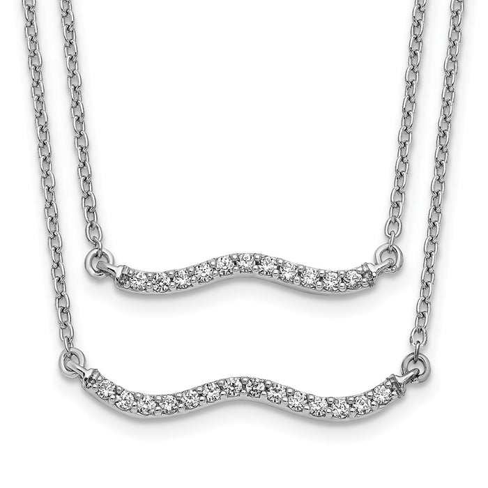 High-Quality 14K White Gold Diamond Necklace - 18 Inches, Stylish Value!-1
