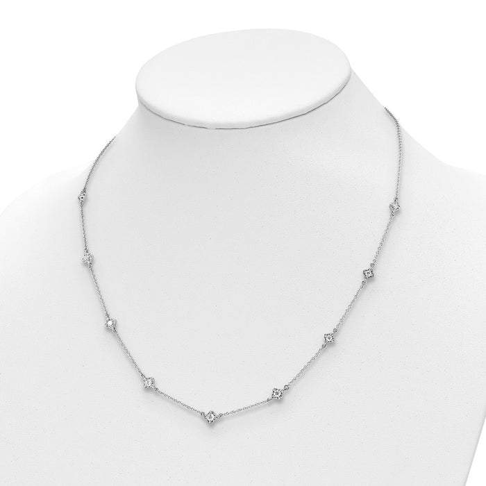 High-Quality 14K White Gold Multi-Station Diamond Necklace - Stylish Value-3