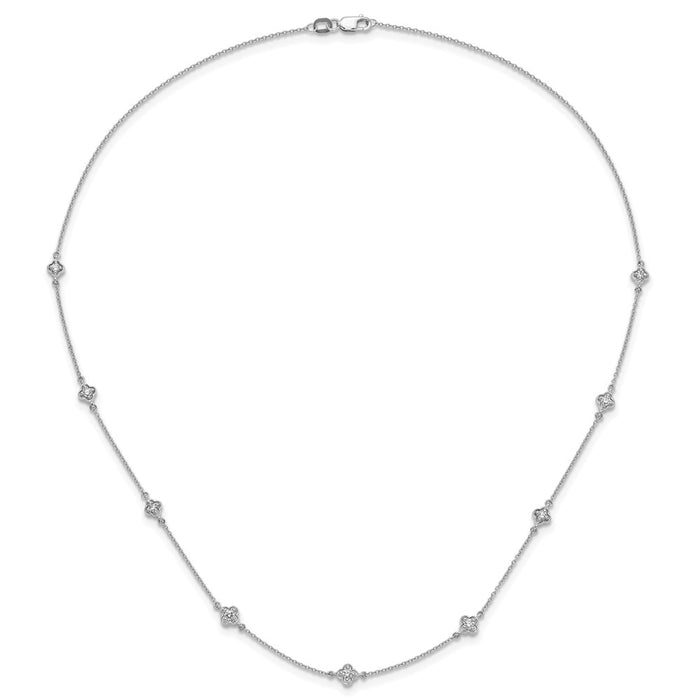 High-Quality 14K White Gold Multi-Station Diamond Necklace - Stylish Value-4