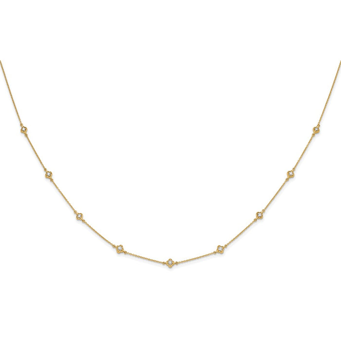 Exclusive 14K Gold Multi-Station Diamond Necklace - Stylish & Affordable Luxury-2