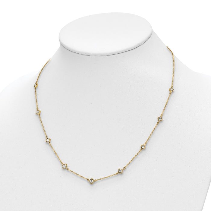 Exclusive 14K Gold Multi-Station Diamond Necklace - Stylish & Affordable Luxury-3