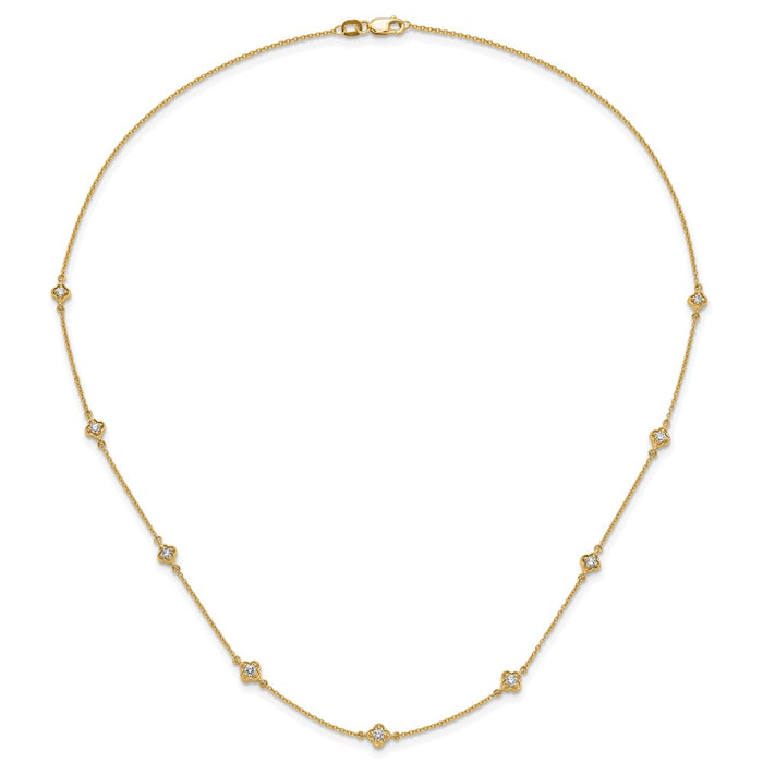 Exclusive 14K Gold Multi-Station Diamond Necklace - Stylish & Affordable Luxury-4