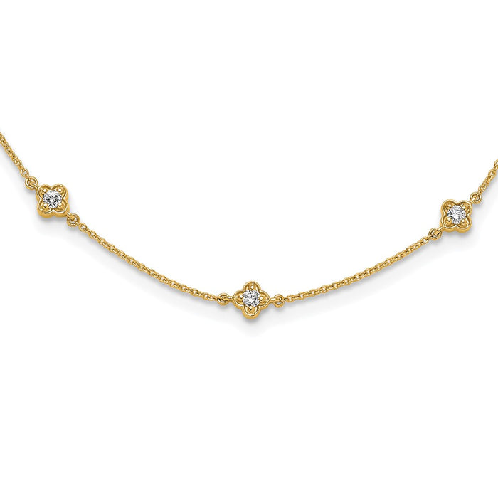 Exclusive 14K Gold Multi-Station Diamond Necklace - Stylish & Affordable Luxury-1