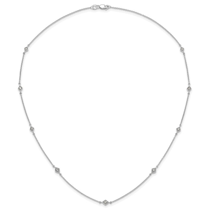 Shop 14K White Gold Multi-Station Diamond Necklace - Stylish & Affordable Elegance-4