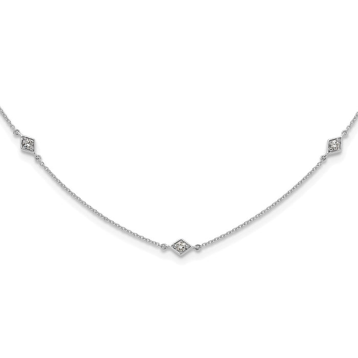Shop 14K White Gold Multi-Station Diamond Necklace - Stylish & Affordable Elegance-1