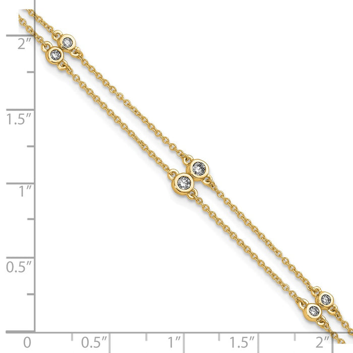 Buy Stylish 14K Gold Double Strand Bracelet with Multi-Station Diamonds-5