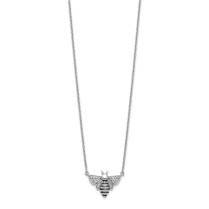 Buy Exclusive 14K White Gold Diamond Bee Pendant Necklace - 18 Inches, Stylish Design-2