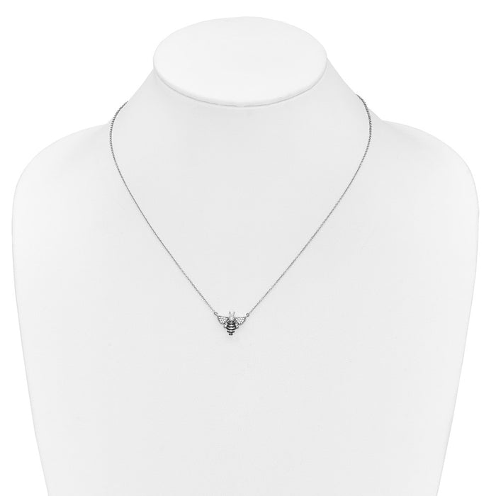 Buy Exclusive 14K White Gold Diamond Bee Pendant Necklace - 18 Inches, Stylish Design-3