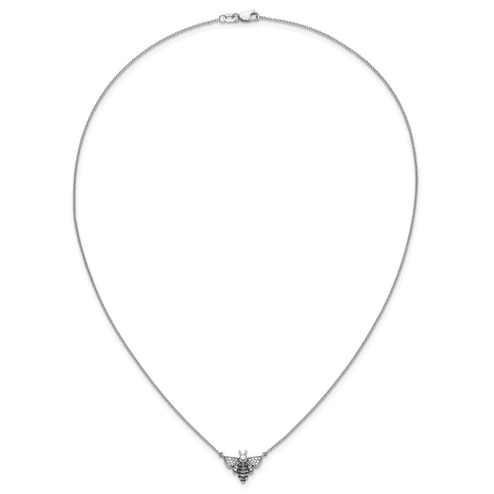 Buy Exclusive 14K White Gold Diamond Bee Pendant Necklace - 18 Inches, Stylish Design-4
