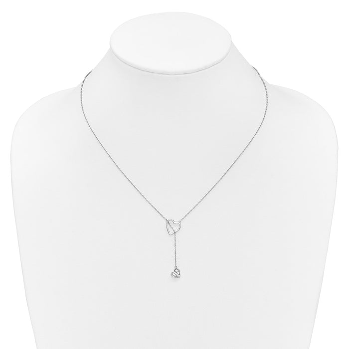 Buy Exclusive 14K White Gold Diamond Heart Pendant Necklace - 18 Inch Stylish Design-3