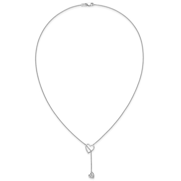 Buy Exclusive 14K White Gold Diamond Heart Pendant Necklace - 18 Inch Stylish Design-4