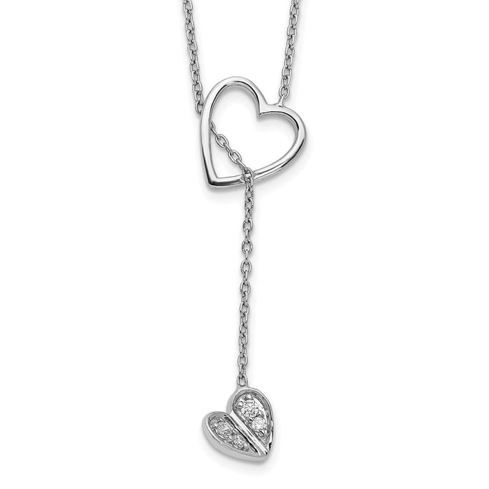 Buy Exclusive 14K White Gold Diamond Heart Pendant Necklace - 18 Inch Stylish Design-1