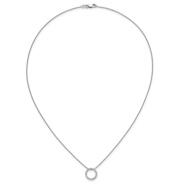 Exclusive 14K White Gold Diamond Circle Pendant Necklace - 18" Length, Affordable Price-4
