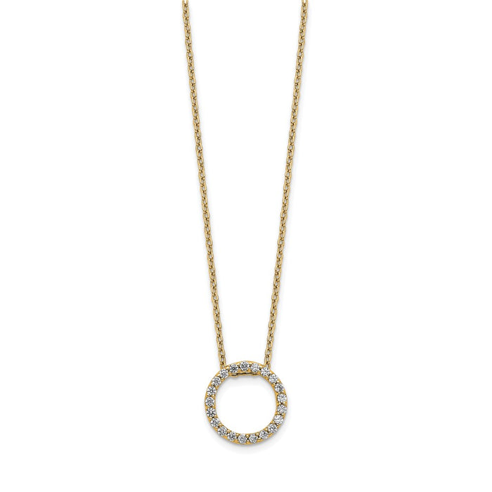 Exclusive 14K Gold Diamond Circle Pendant Necklace - 18 Inch, Stylish Value-2