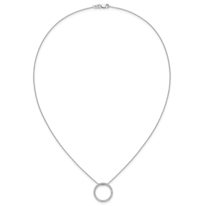 Buy 14K White Gold Diamond Circle Pendant Necklace - 18" Stylish & Affordable-4
