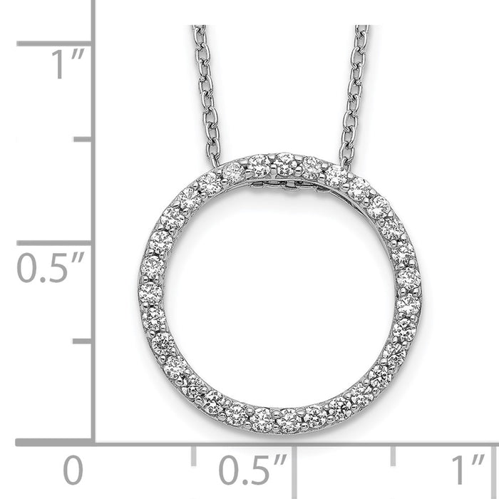 Buy 14K White Gold Diamond Circle Pendant Necklace - 18" Stylish & Affordable-5