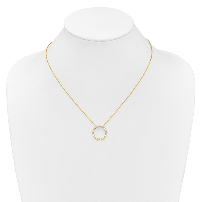 Shop 14K Gold Diamond Circle Necklace - 18 Inch, Stylish & Affordable Luxury-3