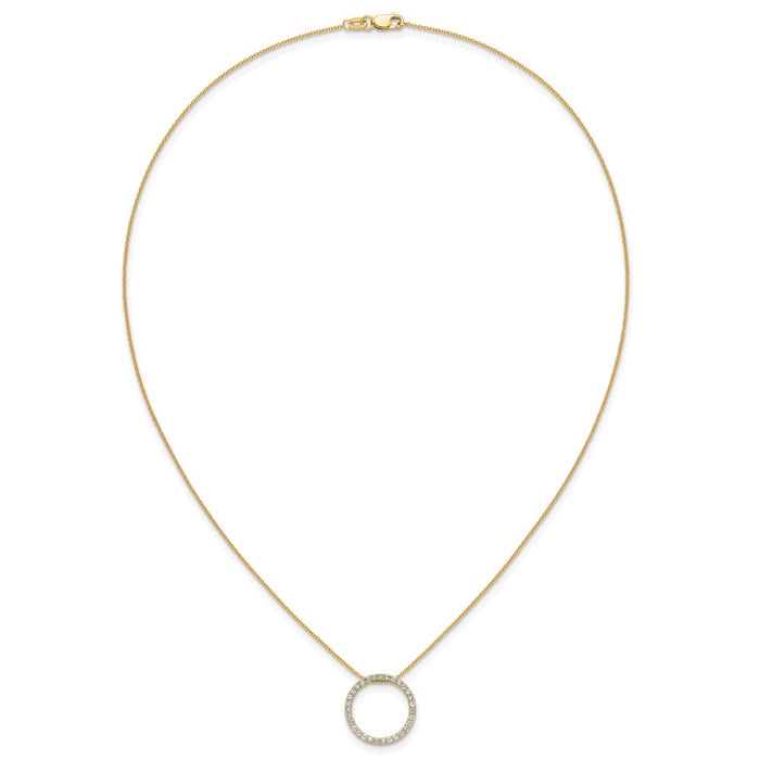 Shop 14K Gold Diamond Circle Necklace - 18 Inch, Stylish & Affordable Luxury-4