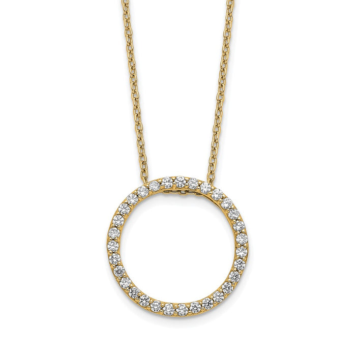 Shop 14K Gold Diamond Circle Necklace - 18 Inch, Stylish & Affordable Luxury-1