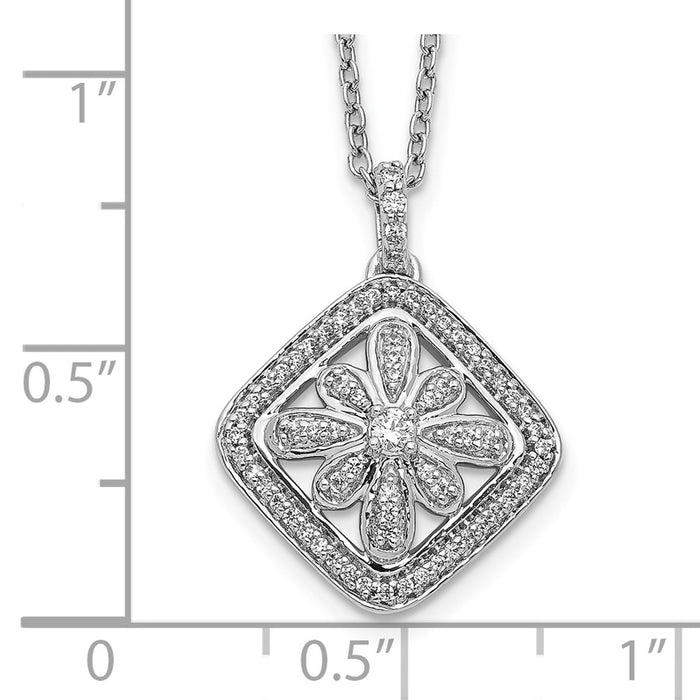 High-Quality 14K White Gold Vintage Diamond Necklace - 18 Inches, Stylish Value-3