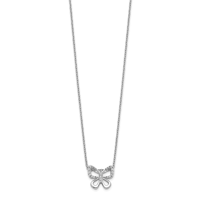 Shop Exclusive 14K White Gold Diamond Butterfly Pendant Necklace - 18" Length-2