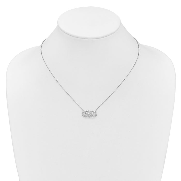 Buy Stylish 14K White Gold Diamond Infinity Heart Necklace - 18 Inch Length-3