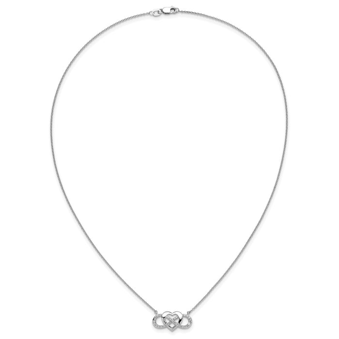 Buy Stylish 14K White Gold Diamond Infinity Heart Necklace - 18 Inch Length-4