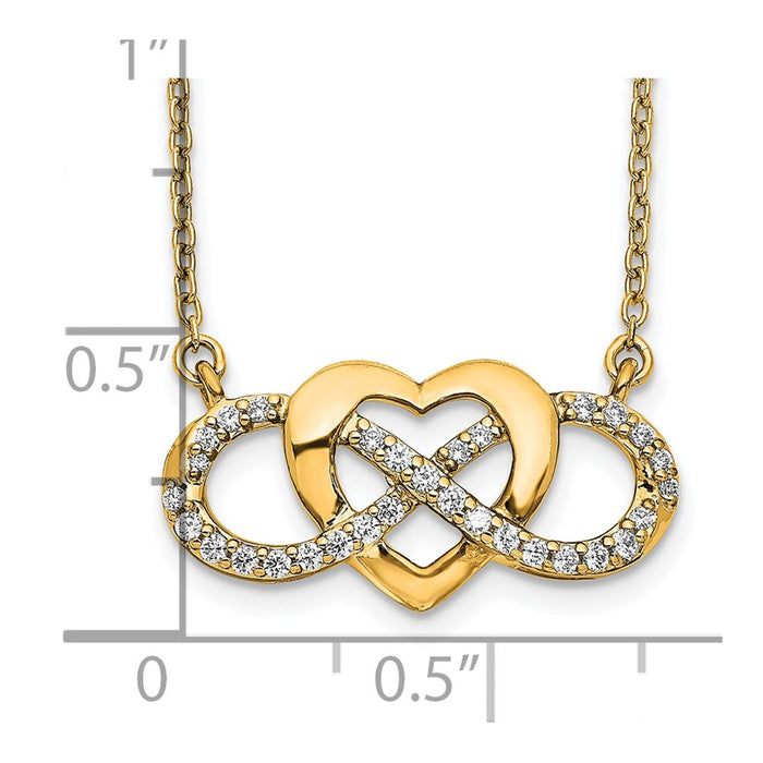 Buy Exclusive 14K Gold Diamond Infinity Heart Necklace - 18 Inch, Stylish Value-3