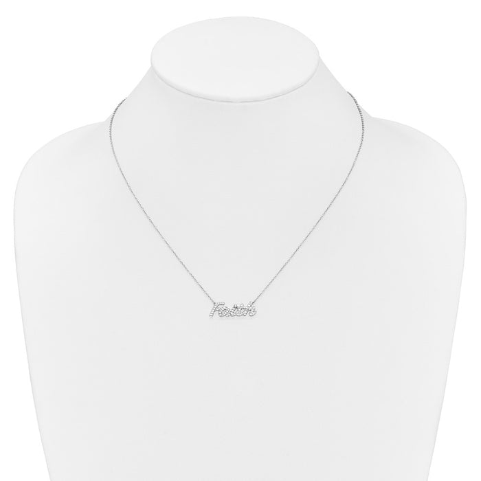 Buy 14K White Gold 18-Inch Diamond Faith Necklace - Stylish Luxury Jewelry-3