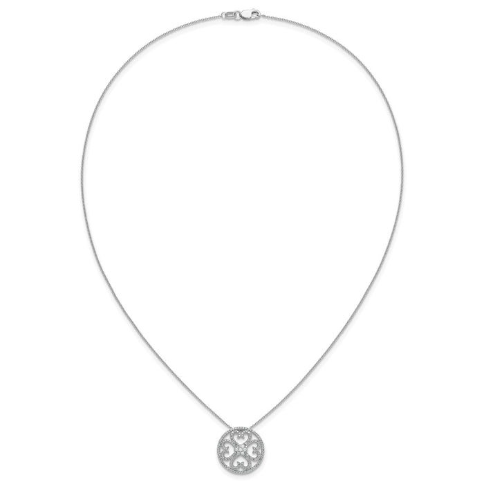 Shop 14K White Gold Vintage Heart Pendant Necklace with Diamonds - Stylish Value-4