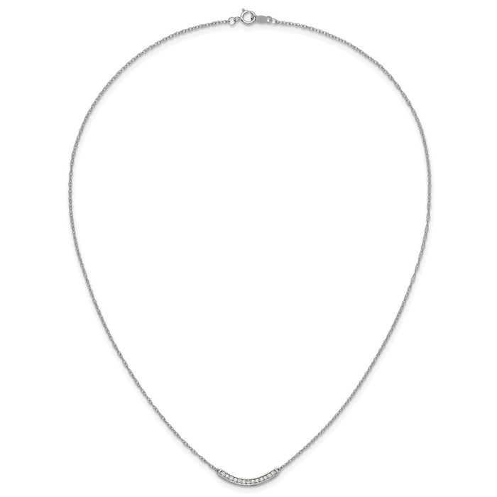 Shop Exclusive 14K White Gold Diamond Curved Bar Necklace - 18 Inch Stylish Value-4