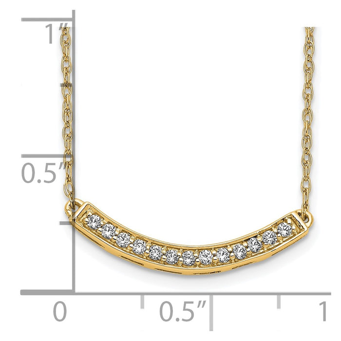 Exclusive 14K Gold Diamond Curved Bar Necklace - 18 Inch Length, Stylish Design-5