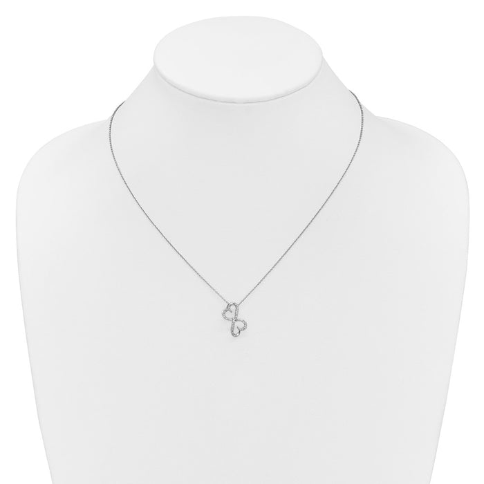 Shop 14K White Gold Diamond Heart Pendant Necklace - 18" Stylish Luxury Jewelry-3