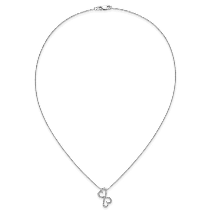 Shop 14K White Gold Diamond Heart Pendant Necklace - 18" Stylish Luxury Jewelry-4