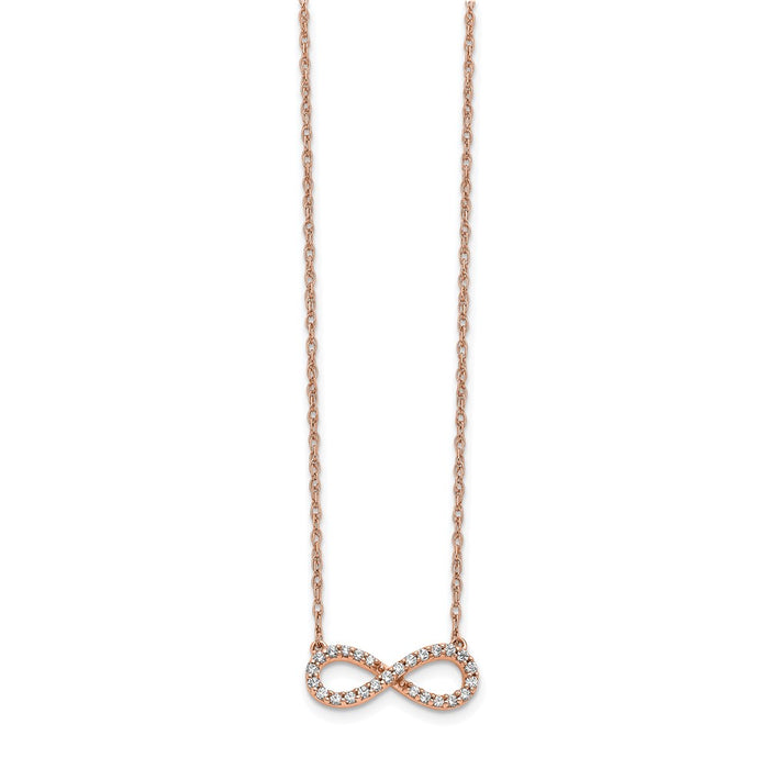 Buy Stylish 14k Rose Gold Infinity Necklace with Diamond Accent - 18 Inch-2