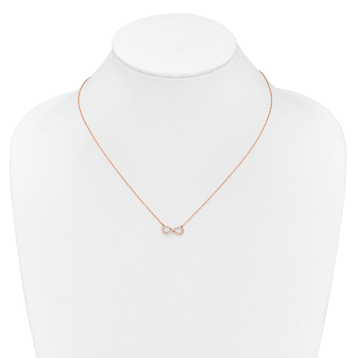Buy Stylish 14k Rose Gold Infinity Necklace with Diamond Accent - 18 Inch-3