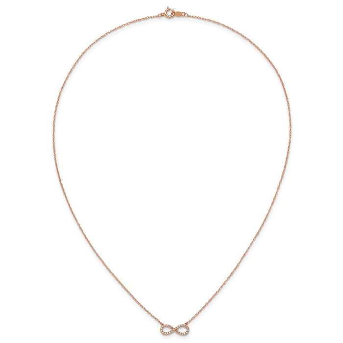 Buy Stylish 14k Rose Gold Infinity Necklace with Diamond Accent - 18 Inch-4