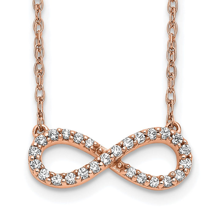 Buy Stylish 14k Rose Gold Infinity Necklace with Diamond Accent - 18 Inch-1