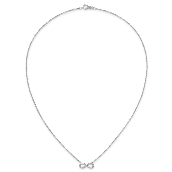 Shop 14K White Gold Infinity Necklace with Diamonds - 18" Stylish Design!-4