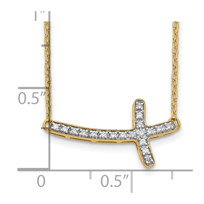 Buy Stylish 14K Gold Diamond Sideways Cross Necklace - 18 Inches Luxury Value-5