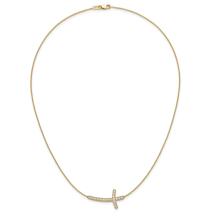 Buy Stylish 14K Gold Diamond Sideways Cross Necklace - 18 Inches, Luxury Value-4