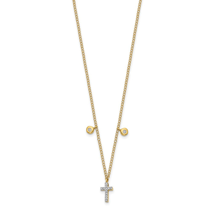 Buy Stylish 14K Gold Diamond Cross Necklace - 18 Inch, Luxury Value-2