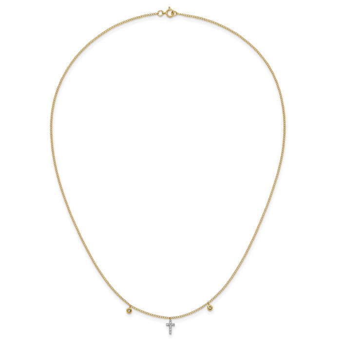 Buy Stylish 14K Gold Diamond Cross Necklace - 18 Inch, Luxury Value-4